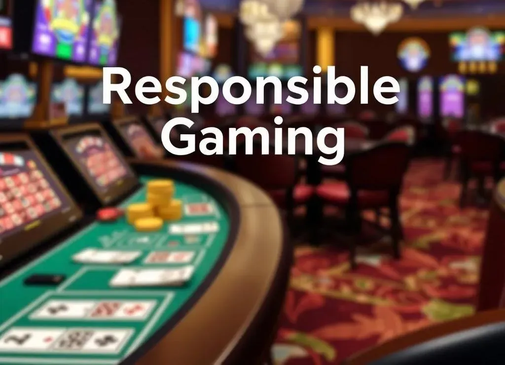Responsible Gaming - Banner with casino tables.