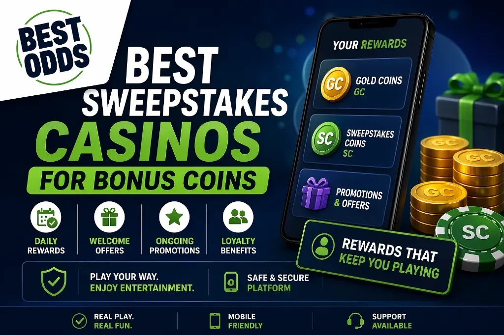 Best Odds - Banner with Sweepstakes Casinos info