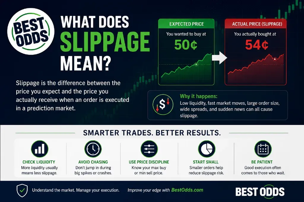 Best Odds - Infographic with slippage explanation.