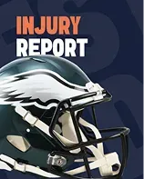 Injury Report - Image with Eagles helmet design.