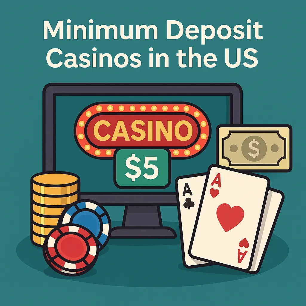 US online casinos offering low minimum deposits of $5 or $10.