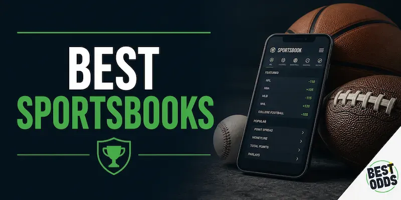 Best Sportsbooks - Banner with sports equipment.